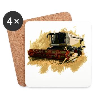 Lexion 550 Combine Harvester - Coasters (set of 4) - white - Front