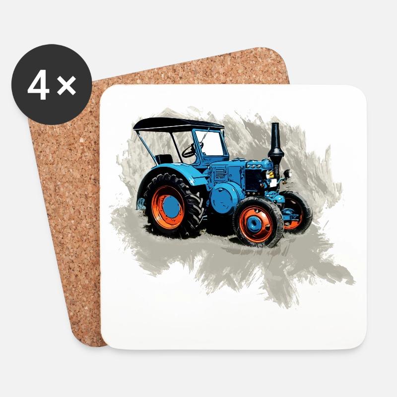 Traktor Lanz - Untersetzer (4er-Set) - Weiß