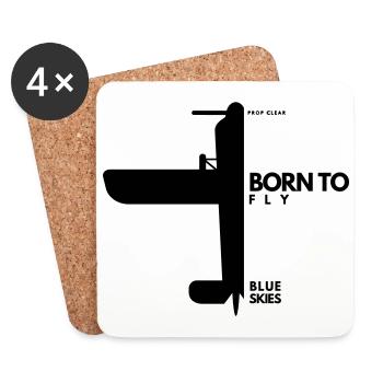 Born to Fly - Untersetzer (4er-Set) - Weiß - Vorne