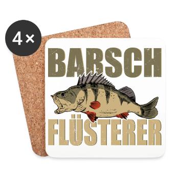Barsch Flüsterer Barsche Angeln Kretzer Angler - Untersetzer (4er-Set) - Weiß - Vorne
