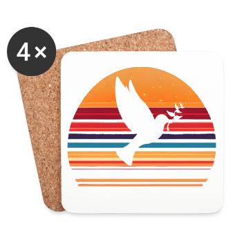 Peace for the World | World peace - Coasters (set of 4) - white - Front