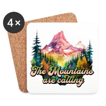 The Mountains Are Calling Mountains Mountaineering Nature - Coasters (set of 4) - white - Front