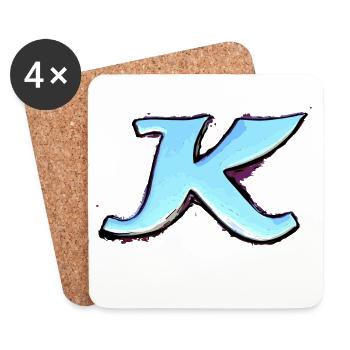 Letter K - Coasters (set of 4) - white - Front