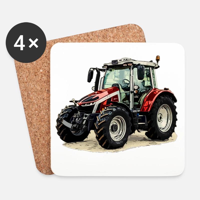 Traktor - Untersetzer (4er-Set) - Weiß