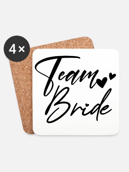TEAM BRIDE Junggesellenabschied - Untersetzer (4er-Set) - Weiß