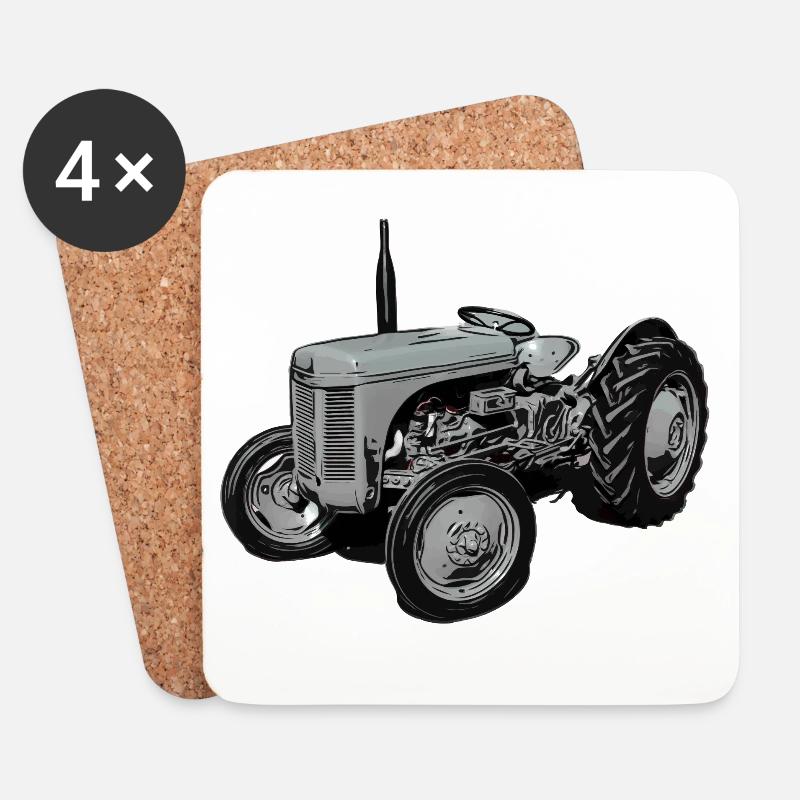 Alter Fergie TE20 Traktor - Untersetzer (4er-Set) - Weiß
