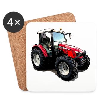 M F 5611 Traktor - Untersetzer (4er-Set) - Weiß - Vorne