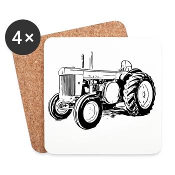 Model R Traktor - Untersetzer (4er-Set) - Weiß - Vorne