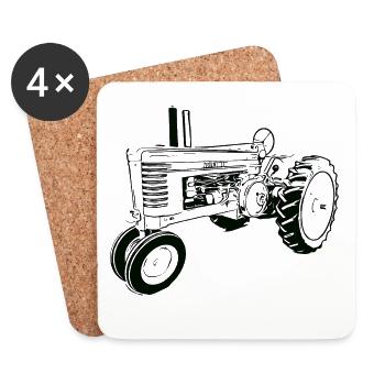 Model A Traktor - Untersetzer (4er-Set) - Weiß - Vorne