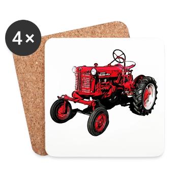 Old Farmall Cub Tractor - Coasters (set of 4) - white - Front