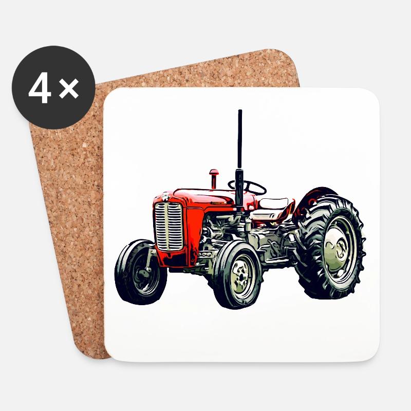 Alter M F 35 Traktor - Untersetzer (4er-Set) - Weiß