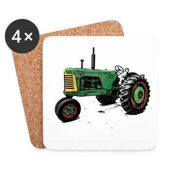 Oliver 88 Traktor - Untersetzer (4er-Set) - Weiß - Vorne
