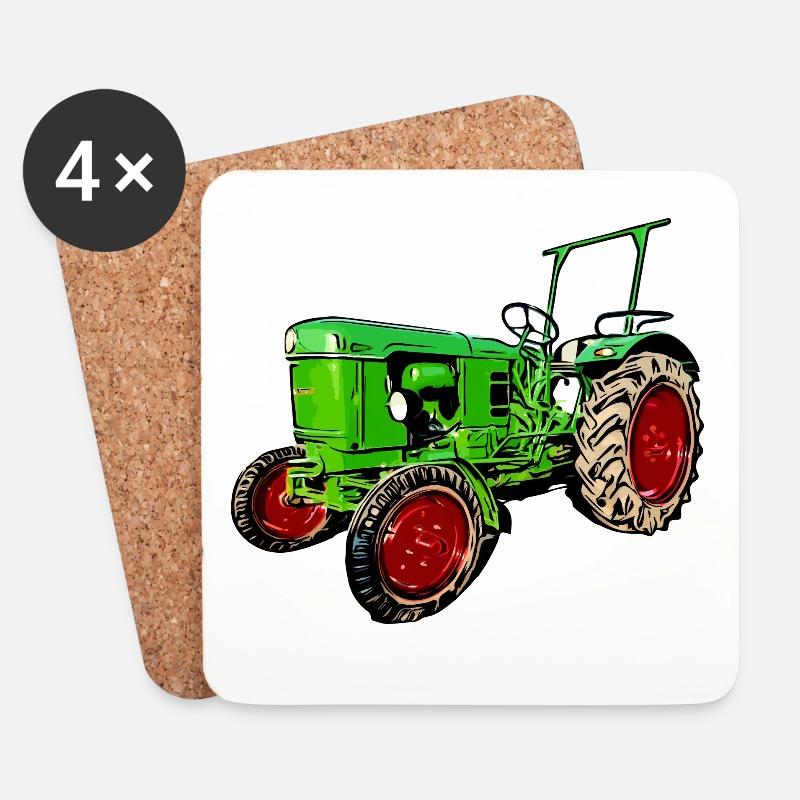Alter Traktor Deutz D25 - Untersetzer (4er-Set) - Weiß