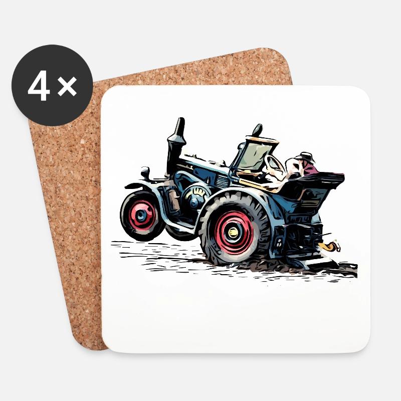 Lanz Traktor Bulldog Power - Untersetzer (4er-Set) - Weiß
