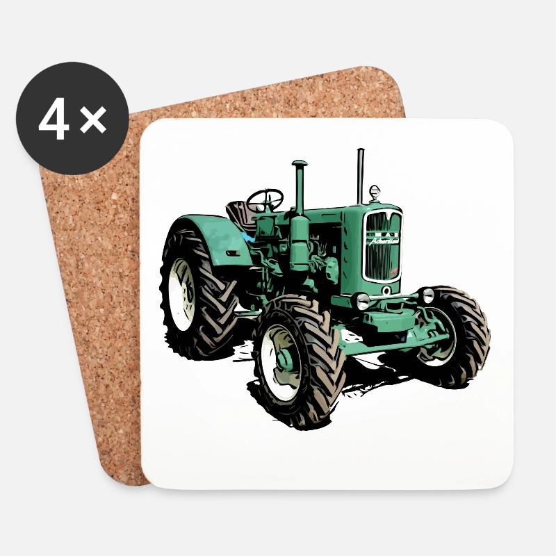 Ackerdiesel Traktor man 4S1 - Untersetzer (4er-Set) - Weiß