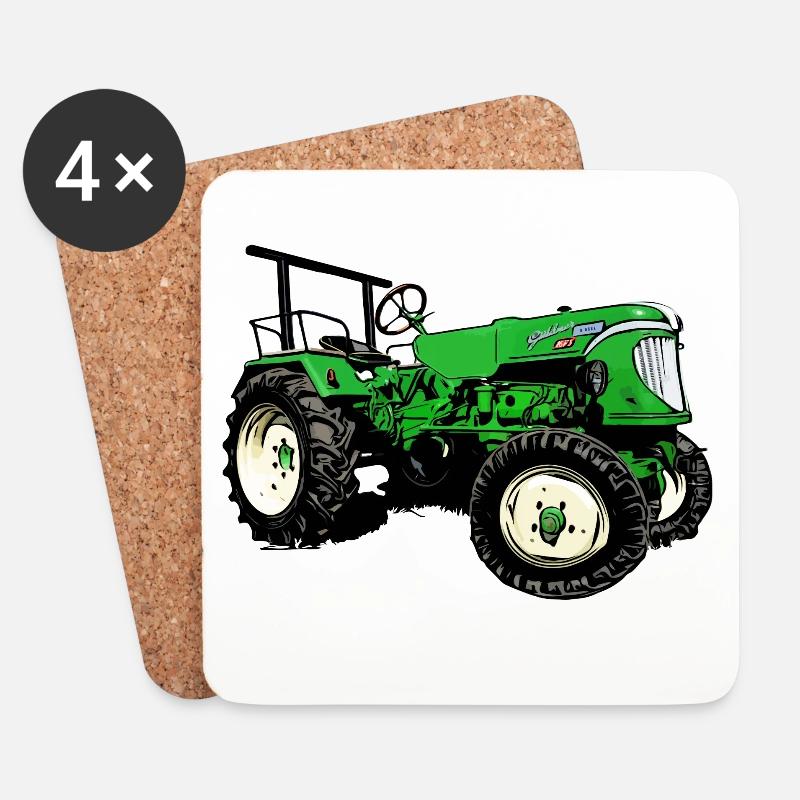 Güldner ADN-8 Haifischmaul Traktor - Untersetzer (4er-Set) - Weiß