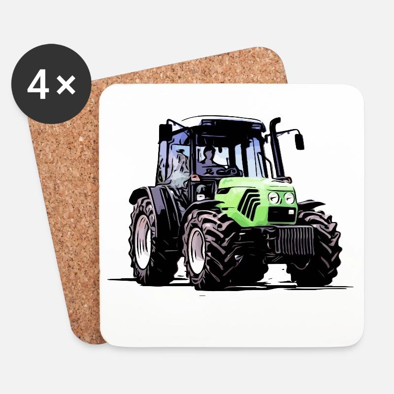 Fahr den Deutz Traktor 60 70 80 | Agro - Untersetzer (4er-Set) - Weiß