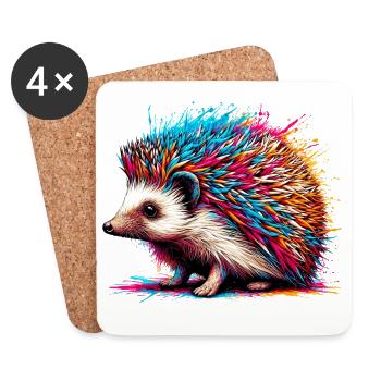 Igel - Untersetzer (4er-Set) - Weiß - Vorne
