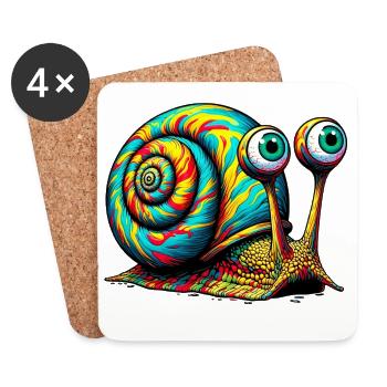 Snail - Coasters (set of 4) - white - Front
