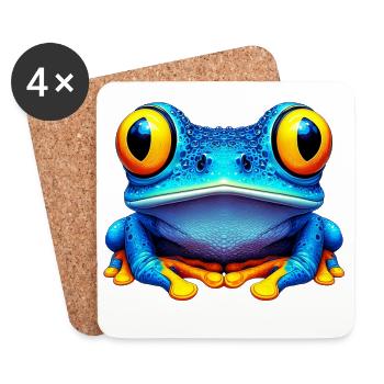 Grenouille - Dessous de verre (lot de 4) - blanc - Devant