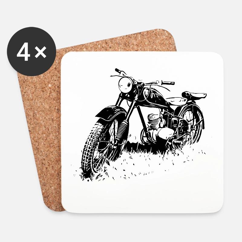Zschopau DDR Motorrad - Untersetzer (4er-Set) - Weiß