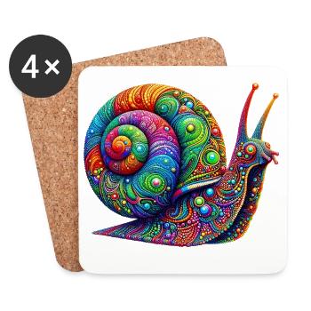 Snail - Coasters (set of 4) - white - Front