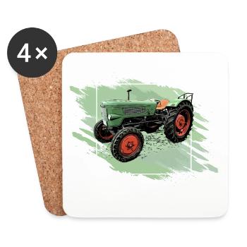 Traktor Favorit 1 - Untersetzer (4er-Set) - Weiß - Vorne