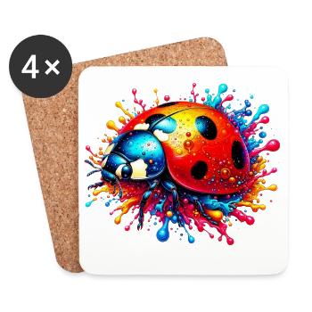 Coccinelle - Dessous de verre (lot de 4) - blanc - Devant