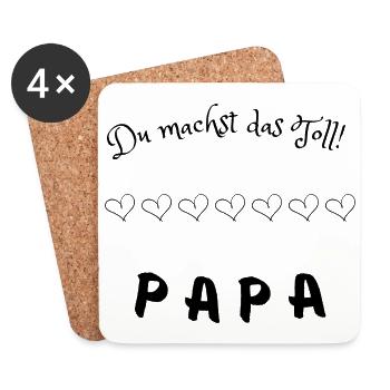 Herzliche Botschaft für Papa - Untersetzer (4er-Set) - Weiß - Vorne