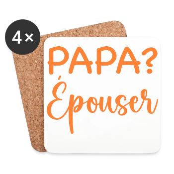 Daddy Do You Want To Marry Mom - Marriage Proposal - Coasters (set of 4) - white - Front