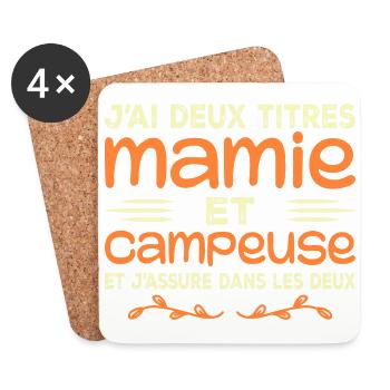 Zwei Titel Granny Camper | Oma | Camping - Untersetzer (4er-Set) - Weiß - Vorne
