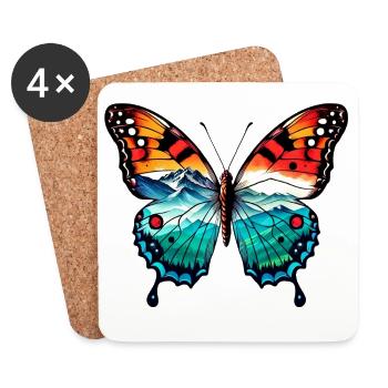 Butterfly - Coasters (set of 4) - white - Front