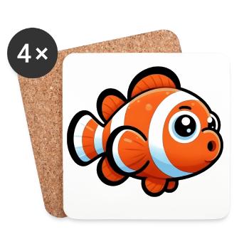 Clownfische - Untersetzer (4er-Set) - Weiß - Vorne