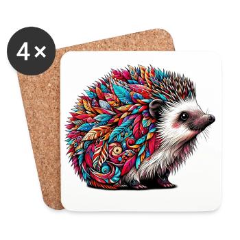 Igel - Untersetzer (4er-Set) - Weiß - Vorne