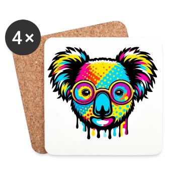 Koala with glasses - Coasters (set of 4) - white - Front