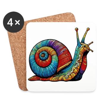 Escargot - Dessous de verre (lot de 4) - blanc - Devant