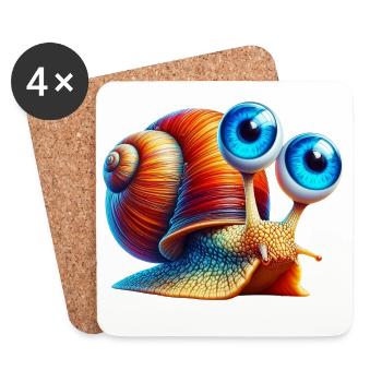 Snail - Coasters (set of 4) - white - Front