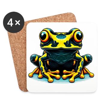 Grenouille - Dessous de verre (lot de 4) - blanc - Devant