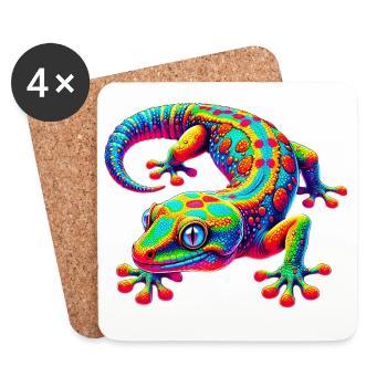 Gecko - Dessous de verre (lot de 4) - blanc - Devant