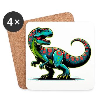 Dinosaure - Dessous de verre (lot de 4) - blanc - Devant