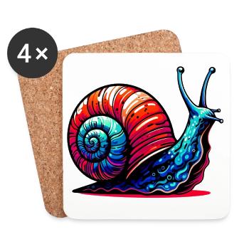 Schnecke - Untersetzer (4er-Set) - Weiß - Vorne