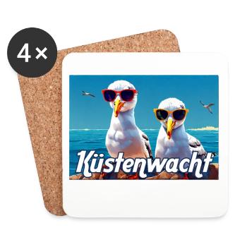 Coast Guard Seagulls - Coasters (set of 4) - white - Front