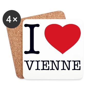 J’ADORE VIENNE - Dessous de verre (lot de 4) - blanc - Devant