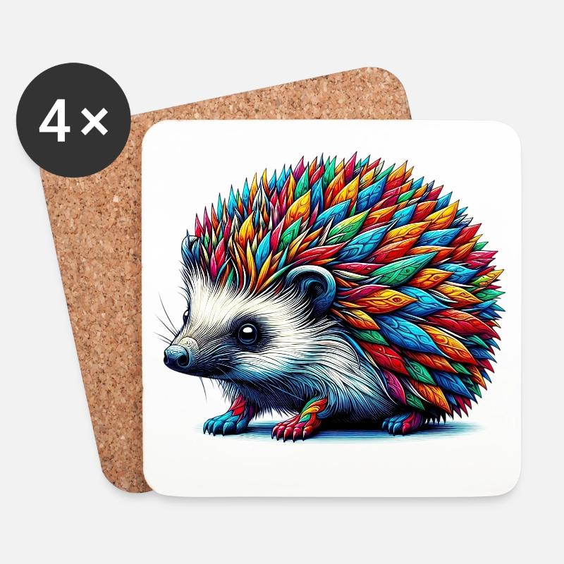 Igel - Untersetzer (4er-Set) - Weiß