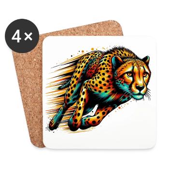 Gepard - Untersetzer (4er-Set) - Weiß - Vorne