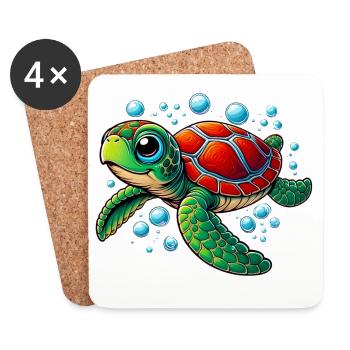 Turtle - Coasters (set of 4) - white - Front
