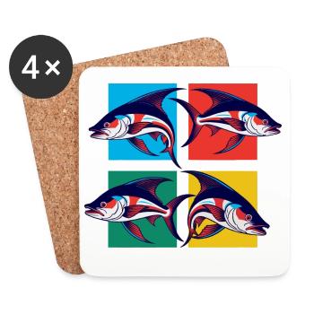 Pisces - Coasters (set of 4) - white - Front