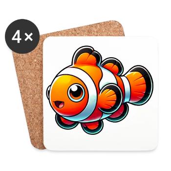 Clownfisch - Untersetzer (4er-Set) - Weiß - Vorne
