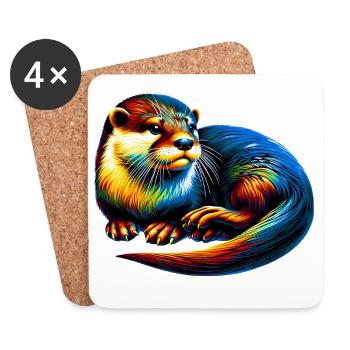 Otter - Untersetzer (4er-Set) - Weiß - Vorne