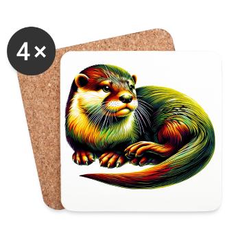 Otter - Coasters (set of 4) - white - Front